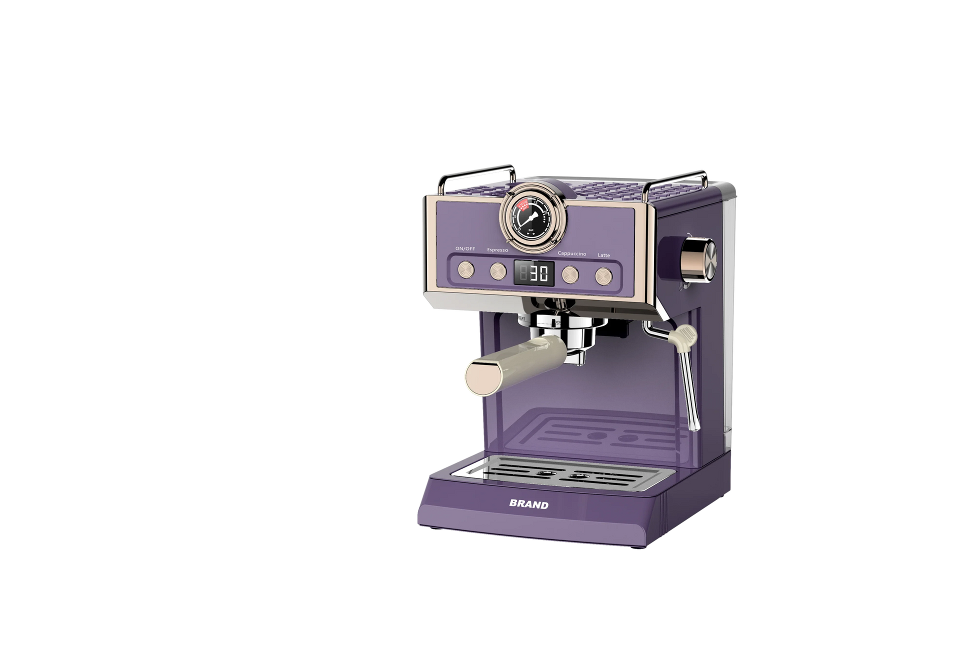 KTX-165523 20 Bar Electric Espresso Coffee Maker with Pressure Meter Display and Professional ULKA Pump