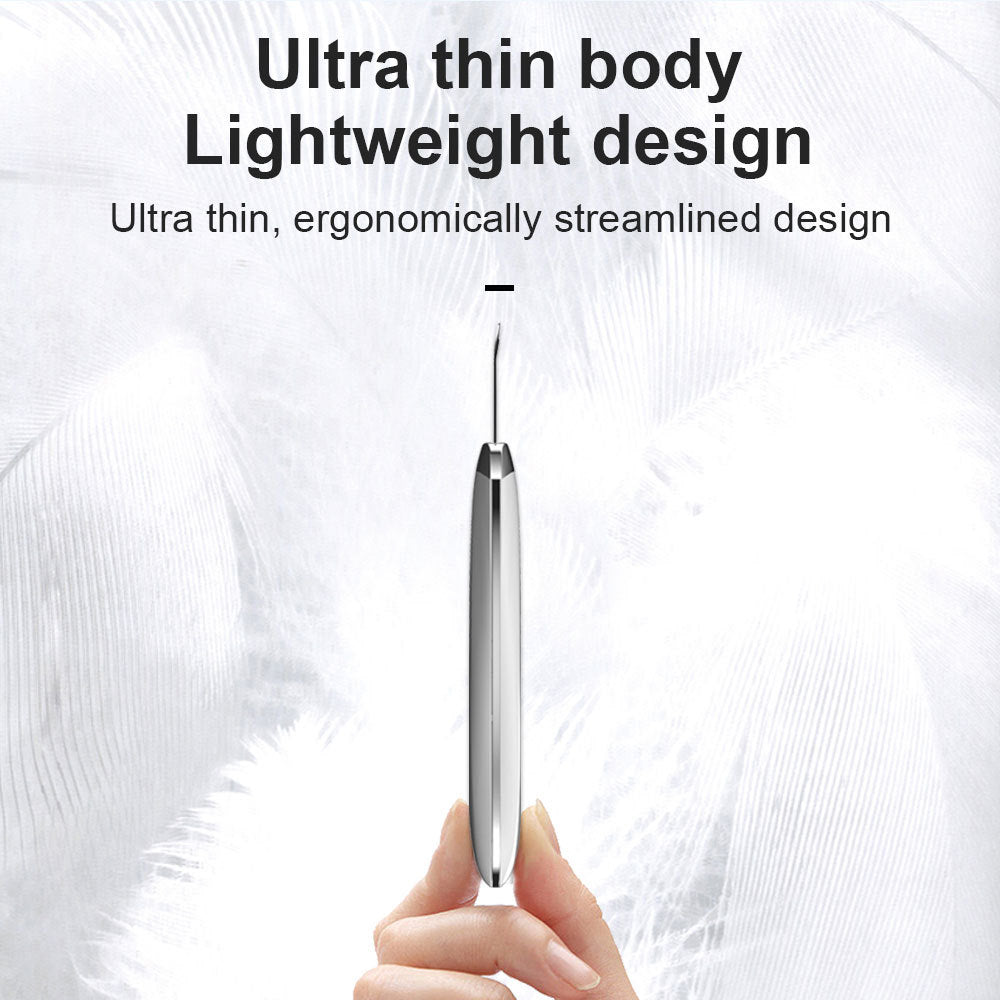 HKM-132435 Ultrasonic Skin Scrubber Face Spatula for Deep Cleaning and Lifting, Handheld Mini Facial Tool with USB Charging