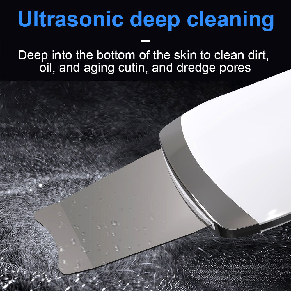 HKM-132435 Ultrasonic Skin Scrubber Face Spatula for Deep Cleaning and Lifting, Handheld Mini Facial Tool with USB Charging