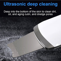HKM-132435 Ultrasonic Skin Scrubber Face Spatula for Deep Cleaning and Lifting, Handheld Mini Facial Tool with USB Charging