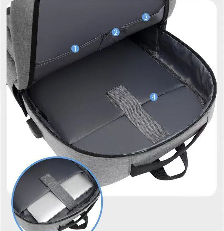 KTX-599891 Waterproof High Capacity Laptop Backpack with USB Charging Port and Reflective Strips