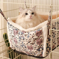 HKM-300627 Cozy Multi-functional Cat Hammock Nest with Semi-Enclosed Design