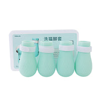 HKM-728659 Silicone Cat Paw Covers for Medicine, Bathing, Nail Trimming, Anti-Bite and Anti-Scratch - Green
