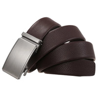 HKM-192659 Men's Automatic Buckle Belt with Zinc Alloy Buckle and First Layer Cowhide Leather