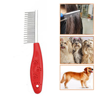 HKM-253395 Dual-Function Pet Comb for Dogs and Cats - Stainless Steel Detangler with Short and Long Teeth for Grooming and Dematting