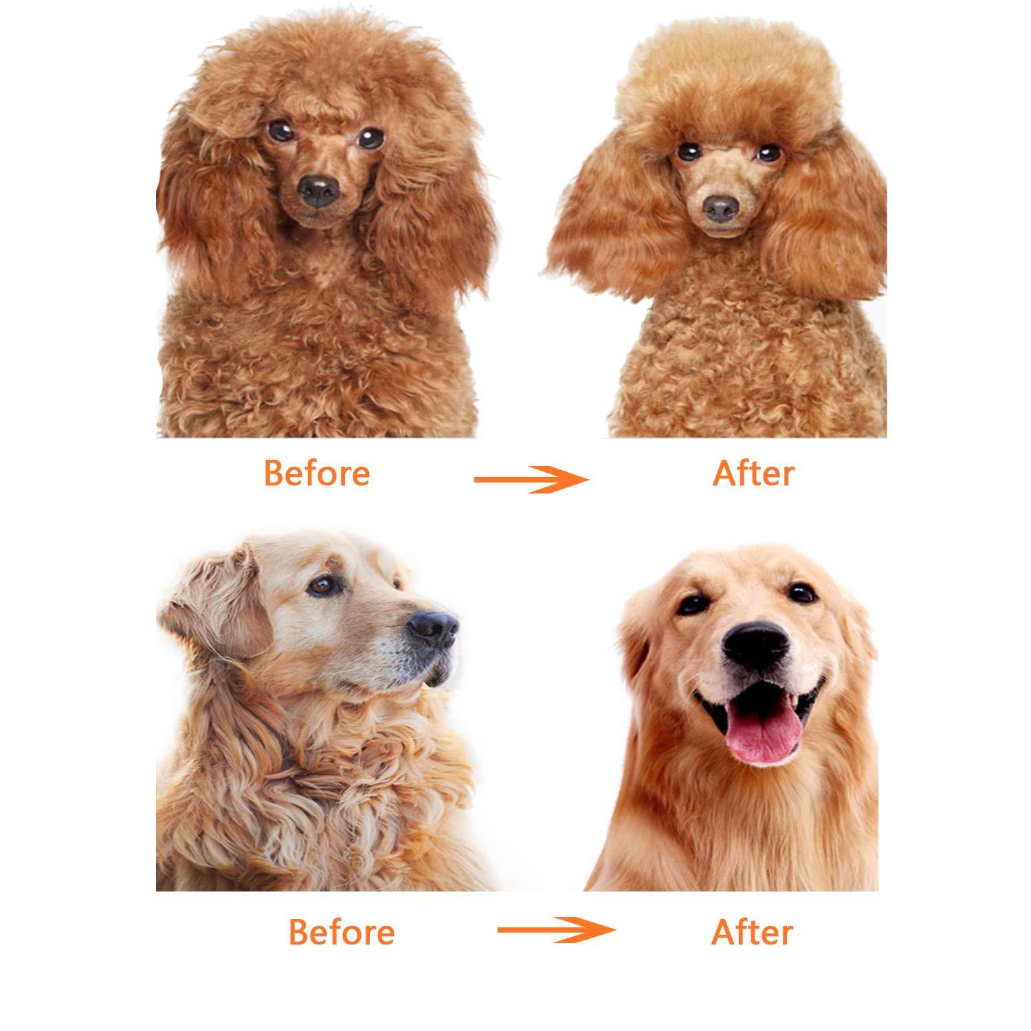 HKM-253395 Dual-Function Pet Comb for Dogs and Cats - Stainless Steel Detangler with Short and Long Teeth for Grooming and Dematting