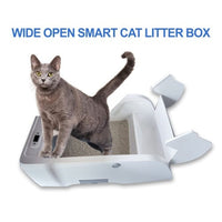 HKM-020371 Smart Litter Box with Wide Opening and Automatic Cleaning Feature for Cats