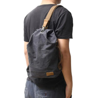 HKM-369171 Retro Canvas Crossbody Shoulder Bag for Men, Casual Outdoor Chest Bag