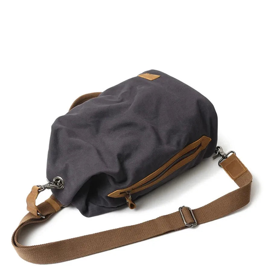 HKM-369171 Retro Canvas Crossbody Shoulder Bag for Men, Casual Outdoor Chest Bag
