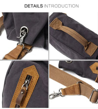 HKM-369171 Retro Canvas Crossbody Shoulder Bag for Men, Casual Outdoor Chest Bag