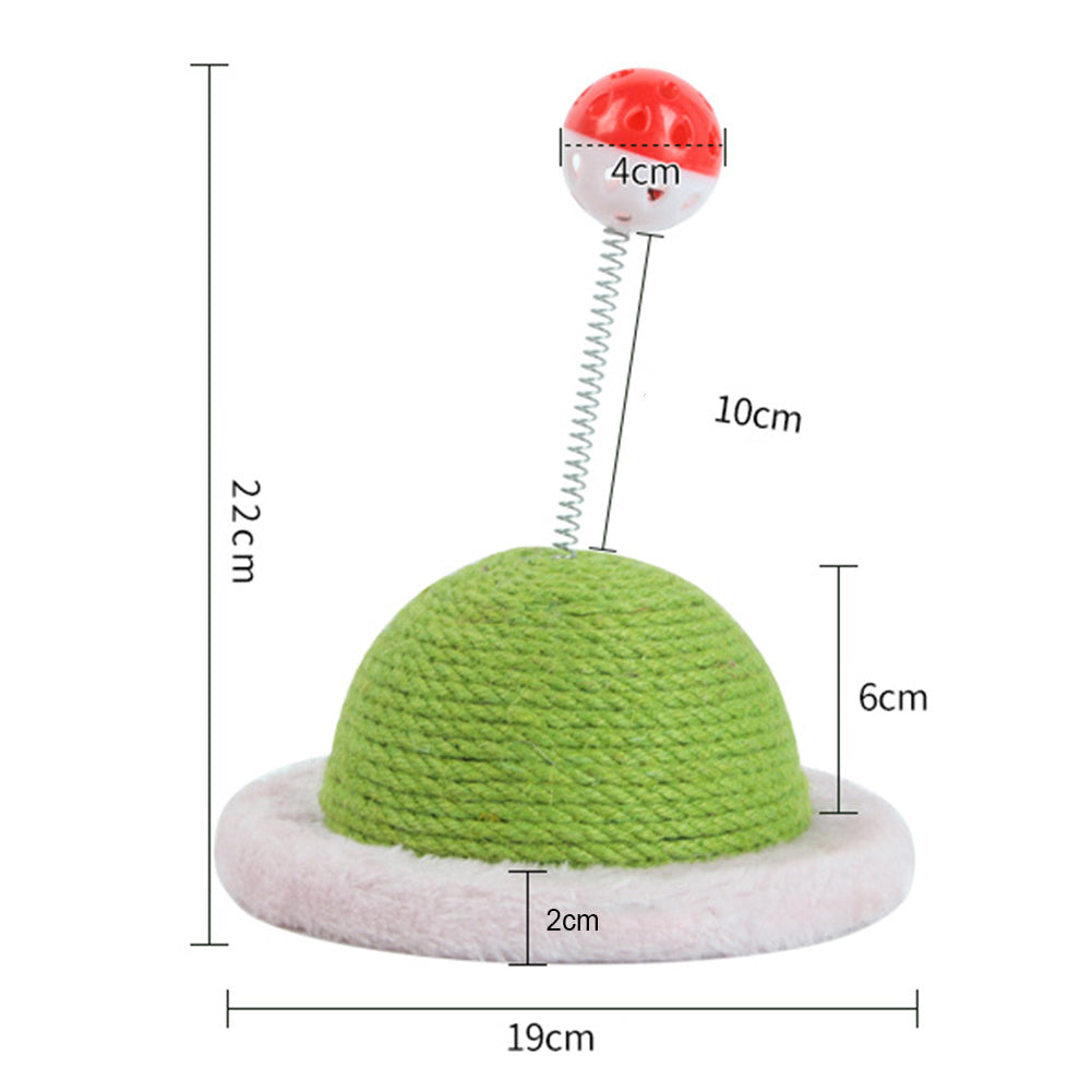 HKM-724307 Sisal Cat Claw Ball - Durable 12cm Round Scratching Toy with Plush and Foam Elements
