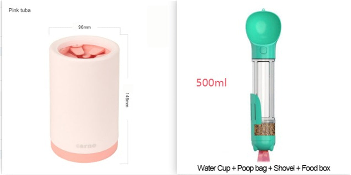 HKM-333139 Pet Foot Washing Cup - Plastic Cleaner for Small and Large Dogs in Green, Pink, and Gray