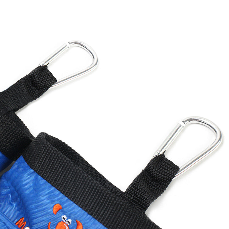 JMT-289418 Pet Training Feeding Bag - Durable Oxford Cloth Snack Pocket in Brown and Blue, 15x9.5x10.5cm