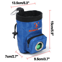 HKM-952531 Pet Training Feeding Bag - Durable Oxford Cloth Snack Pocket in Brown and Blue, 15x9.5x10.5cm