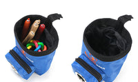 HKM-952531 Pet Training Feeding Bag - Durable Oxford Cloth Snack Pocket in Brown and Blue, 15x9.5x10.5cm