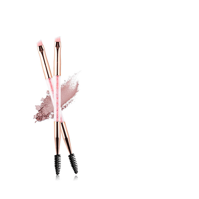 HKM-576339 Double-Ended Makeup Brush with Long Handle and Soft Fibers for Precise Application
