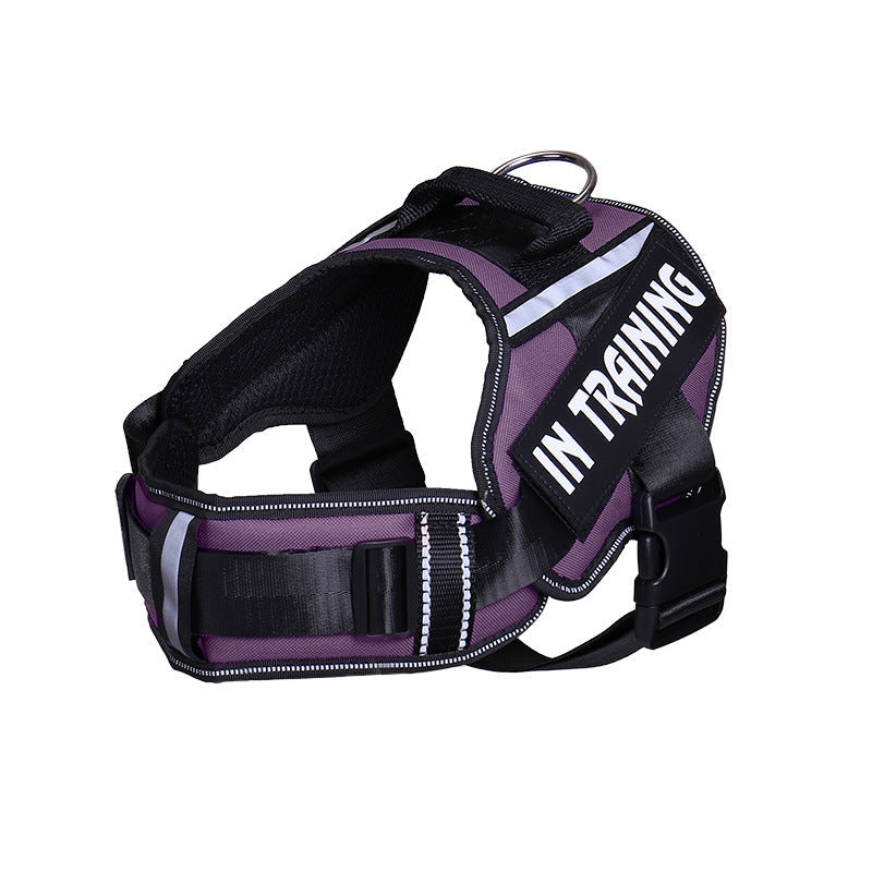 HKM-122835 Reflective Nylon Dog Leash for Chest Harness with Breathable Design and Neck Protection