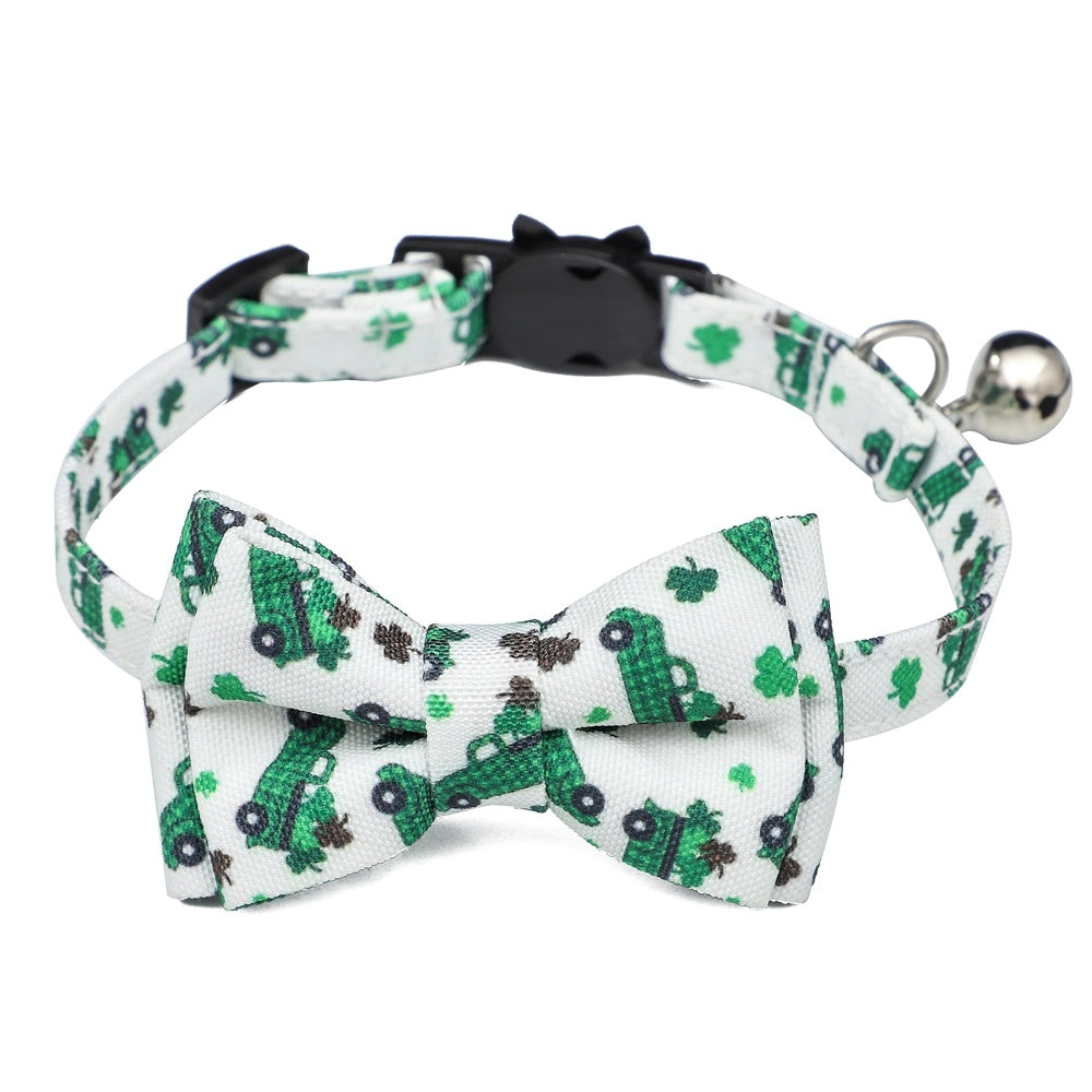 HKM-615187 Irish Festival Plaid Cat Collar in Multiple Styles - Comfortable Cloth Design for All Seasons