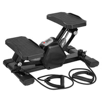 HKM-702611 Compact Mini Stepper with Resistance Bands - Quiet Home Workout Equipment with Digital Timer, Supports 330.7 lbs