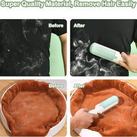 HKM-675475 Reusable Pet Hair Remover Roller with Non-Slip Handle and Self-Cleaning Base for Easy Fur Removal from Furniture and Car Seats