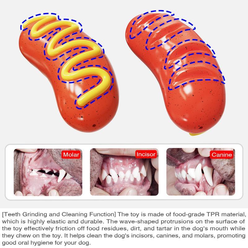 HKM-578451 Durable Indestructible Dog Chew Toy for Aggressive Chewers - Dual Function Rubber Toy for Teeth Cleaning and Squeaky Fun