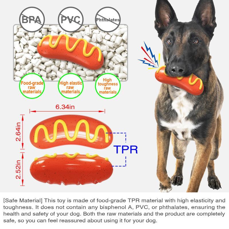 HKM-578451 Durable Indestructible Dog Chew Toy for Aggressive Chewers - Dual Function Rubber Toy for Teeth Cleaning and Squeaky Fun
