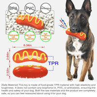 HKM-578451 Durable Indestructible Dog Chew Toy for Aggressive Chewers - Dual Function Rubber Toy for Teeth Cleaning and Squeaky Fun
