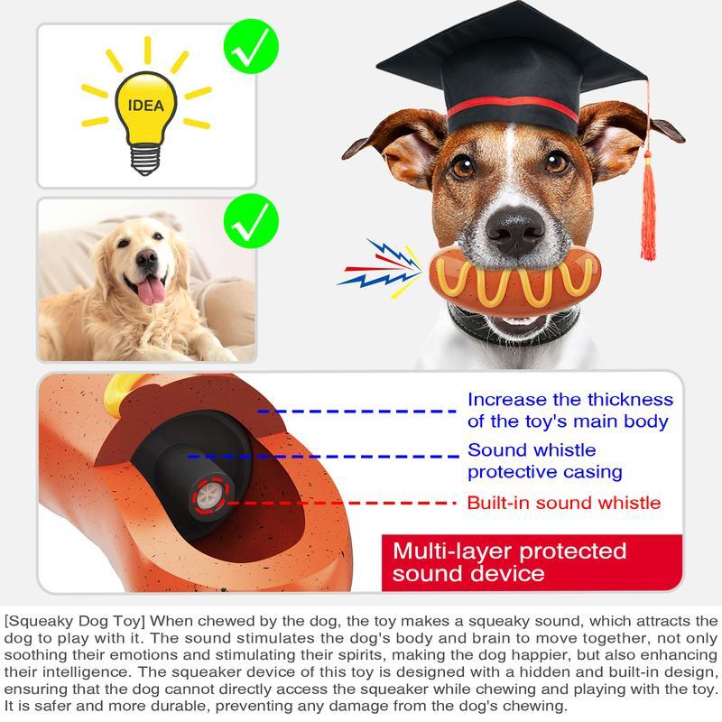 HKM-578451 Durable Indestructible Dog Chew Toy for Aggressive Chewers - Dual Function Rubber Toy for Teeth Cleaning and Squeaky Fun