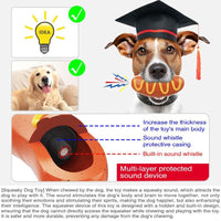 HKM-578451 Durable Indestructible Dog Chew Toy for Aggressive Chewers - Dual Function Rubber Toy for Teeth Cleaning and Squeaky Fun