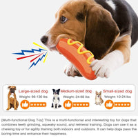 HKM-578451 Durable Indestructible Dog Chew Toy for Aggressive Chewers - Dual Function Rubber Toy for Teeth Cleaning and Squeaky Fun