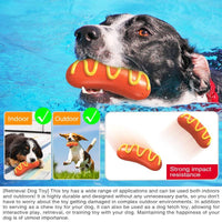 HKM-578451 Durable Indestructible Dog Chew Toy for Aggressive Chewers - Dual Function Rubber Toy for Teeth Cleaning and Squeaky Fun