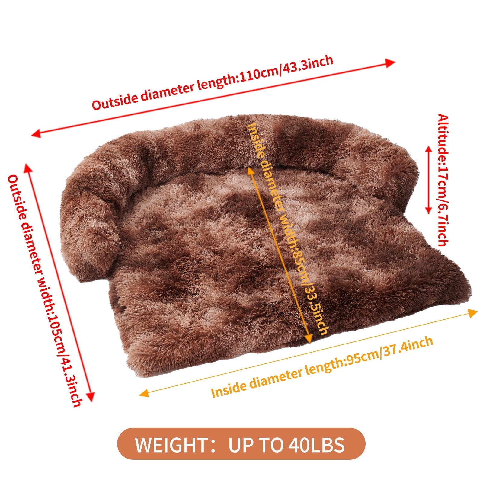 HKM-855571 Cozy Plush Dog Bed with Removable Washable Cover for Medium to Large Dogs and Cats
