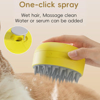 HKM-477715 Rechargeable 3-in-1 Cat Steaming Brush for Hair Removal and Massage, Silicone Design for Cats and Dogs