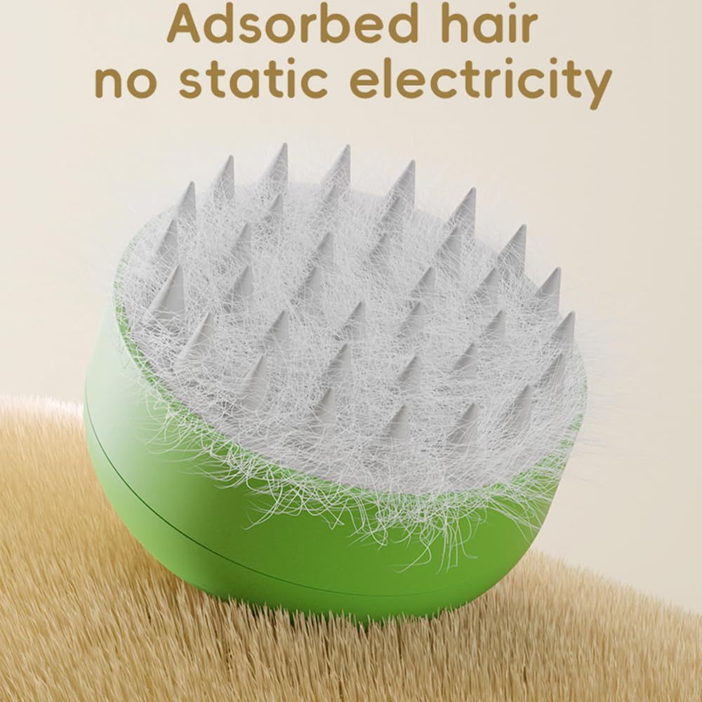 HKM-477715 Rechargeable 3-in-1 Cat Steaming Brush for Hair Removal and Massage, Silicone Design for Cats and Dogs