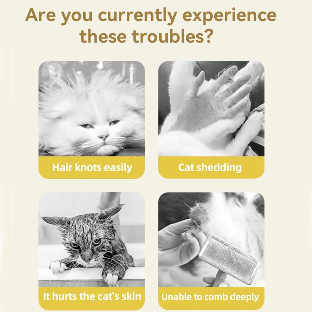 HKM-477715 Rechargeable 3-in-1 Cat Steaming Brush for Hair Removal and Massage, Silicone Design for Cats and Dogs