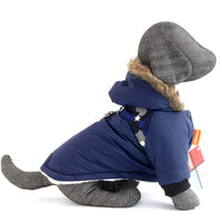 HKM-605651 Warm Cotton Hoodie Vest for Dogs ¨C Two-Legged Plush Jacket for Autumn and Winter