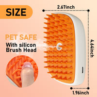 HKM-131923 4-in-1 Cat and Dog Grooming Brush with Steam, Anti-Static Shedding Comb, and Water Mist for Indoor Grooming