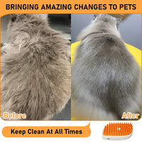 HKM-131923 4-in-1 Cat and Dog Grooming Brush with Steam, Anti-Static Shedding Comb, and Water Mist for Indoor Grooming
