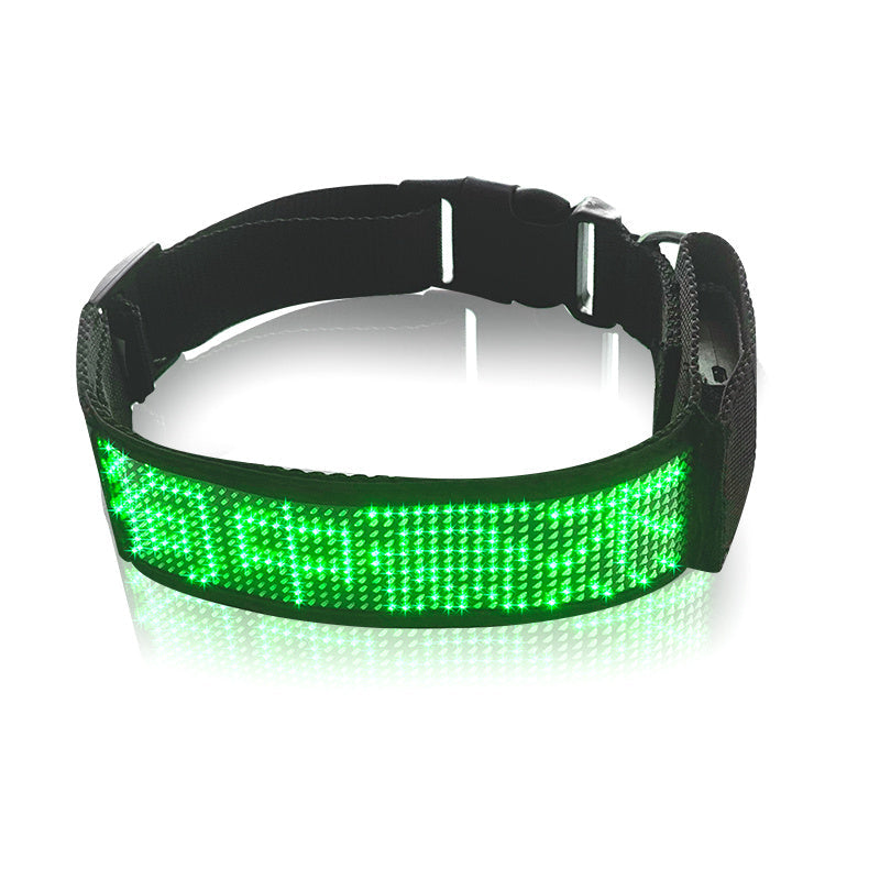 HKM-184595 LED Luminous Pet Collar with Mobile App Control, Multiple Patterns, and Music Rhythm Display