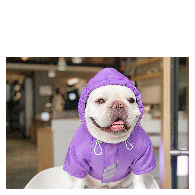 HKM-407891 Warm Purple Cotton Winter Clothes for Dogs - Stylish Polyester Material