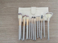 HKM-917523 Persian Makeup Brush Set - Rice White Brushes with Champagne Color Handles