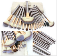 HKM-917523 Persian Makeup Brush Set - Rice White Brushes with Champagne Color Handles