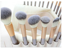 HKM-917523 Persian Makeup Brush Set - Rice White Brushes with Champagne Color Handles