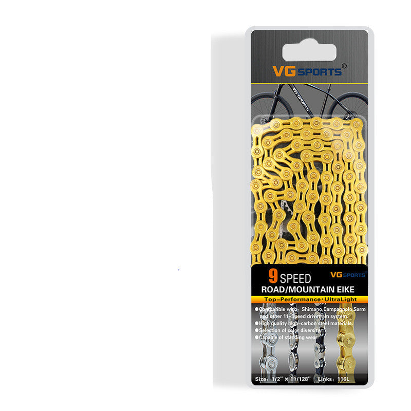 KTX-489363 Golden Colorful Hollow Variable Speed Road Bike Chain