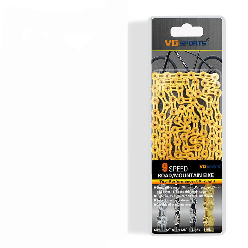 KTX-489363 Golden Colorful Hollow Variable Speed Road Bike Chain