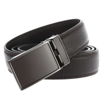 HKM-052691 Men's Genuine Leather Automatic Buckle Belt - Black Business Classic Style