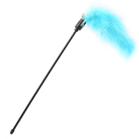 HKM-032915 Colorful Short Plush Cat Teaser Stick - 26x15cm Fun Interactive Toy