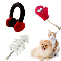 HKM-867923 Durable Plush Dog and Cat Toy Set - Boredom-Busting Sounding Toys in Fun Styles