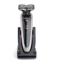 HKM-267603 Rechargeable Electric Shaver with 3W Power and Body Wash Cleaning - Available in Gold, Blue, and Gun Color