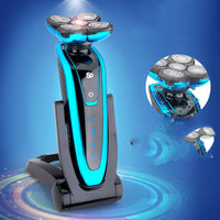 HKM-267603 Rechargeable Electric Shaver with 3W Power and Body Wash Cleaning - Available in Gold, Blue, and Gun Color